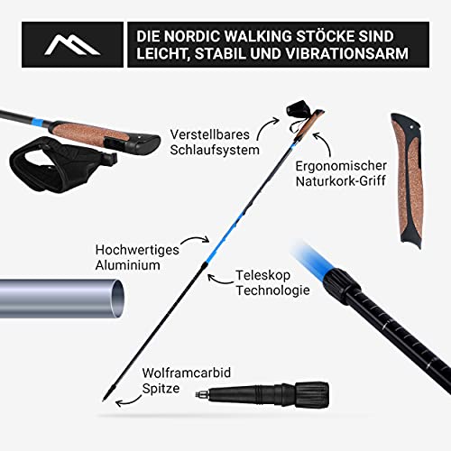 Msports Nordic Walking Stöcke Premium – hochwertige Qualität – Superleicht – auswählbar mit Tragetasche – Walking Sticks (Nordic Walking Stöcke) - 3
