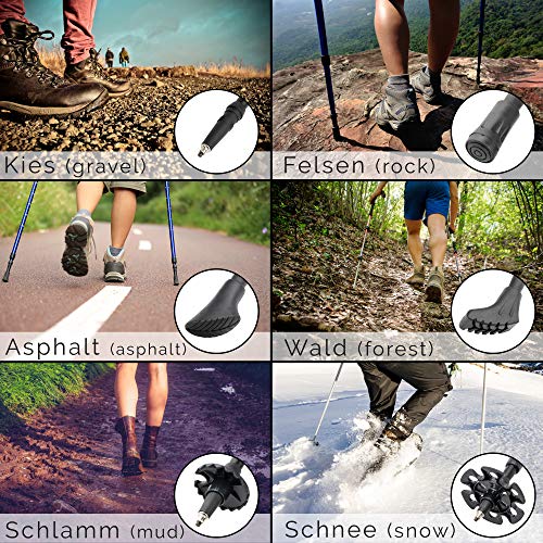 ATTRAC Nordic Walking Stöcke Aluminium Teleskop verstellbar I Inklusive Handgelenkschlaufen mit CLICK & GO System + GRATIS – Nordic Walking/Fitness App - 4