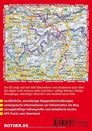 Fernwanderweg E5: Konstanz – Oberstdorf – Meran/Bozen – Verona. 31 Etappen und 14 Varianten. Mit GPS-Tracks (Rother Wanderführer) - 2