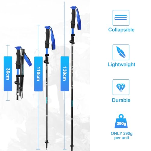 Anykuu Faltbare Wanderstöcke (110-130 cm) – Nordic Walking Stöcke - 5