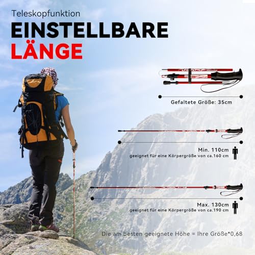 DOBESTS Wanderstöcke Aluminium & Carbon, faltbar - 3