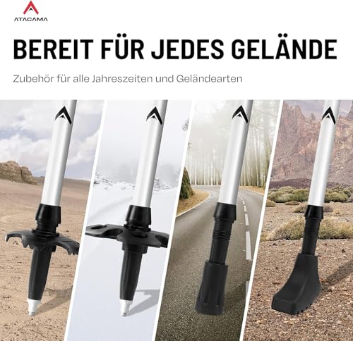ATACAMA Wanderstöcke Teleskop aus Aluminium - Nordic Walking Stöcke Damen und Herren - Nordic Walking Stöcke verstellbar Gummipuffer - Trekkingstöcke Wanderstöcken verstellbar Wanderstock Ultraleicht - 5