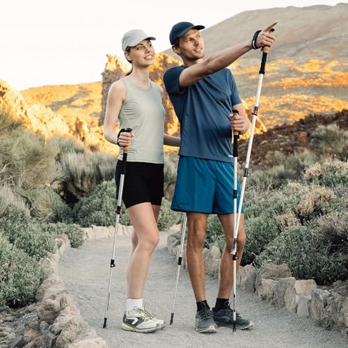 ATACAMA Wanderstöcke Teleskop aus Aluminium - Nordic Walking Stöcke Damen und Herren - Nordic Walking Stöcke verstellbar Gummipuffer - Trekkingstöcke Wanderstöcken verstellbar Wanderstock Ultraleicht - 9