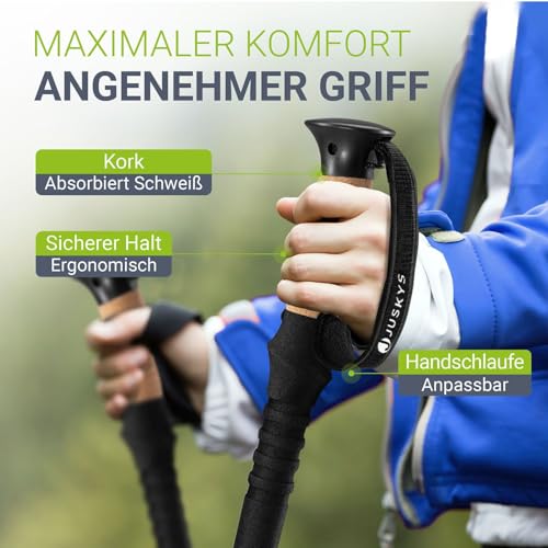 Juskys Nordic Walking Stöcke – 2 Alu Teleskop Wanderstöcke - 4