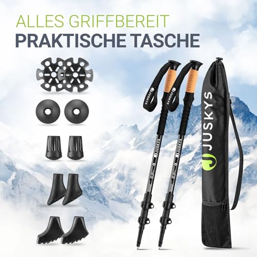 Juskys Nordic Walking Stöcke – 2 Alu Teleskop Wanderstöcke - 6